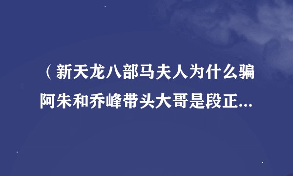（新天龙八部马夫人为什么骗阿朱和乔峰带头大哥是段正淳,明显不是吗,为什么居然相信了