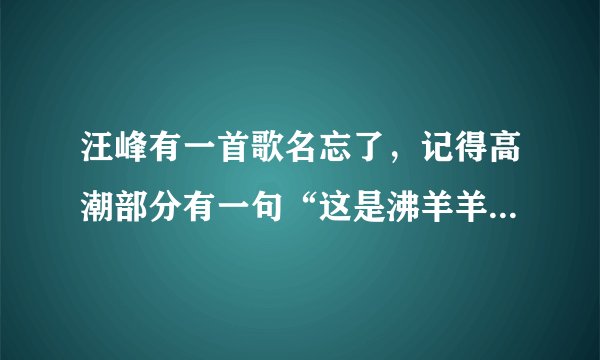 汪峰有一首歌名忘了，记得高潮部分有一句“这是沸羊羊的干爹”，这是什么歌？