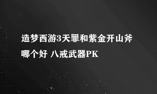 造梦西游3天罪和紫金开山斧哪个好 八戒武器PK