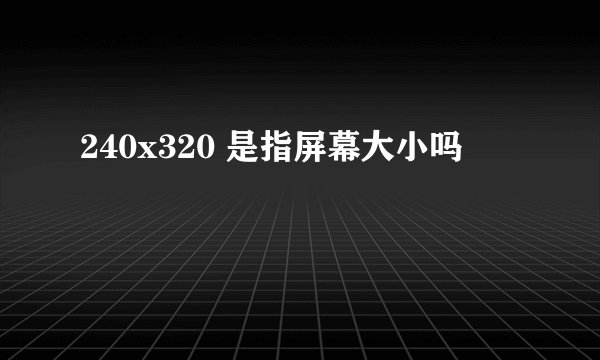 240x320 是指屏幕大小吗