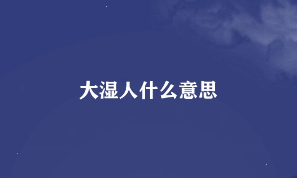 大湿人什么意思