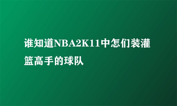 谁知道NBA2K11中怎们装灌篮高手的球队