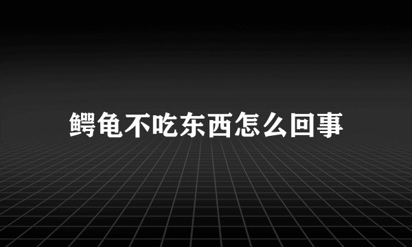 鳄龟不吃东西怎么回事