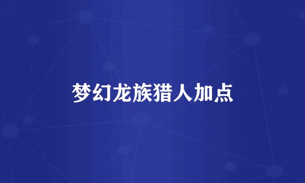 梦幻龙族猎人加点