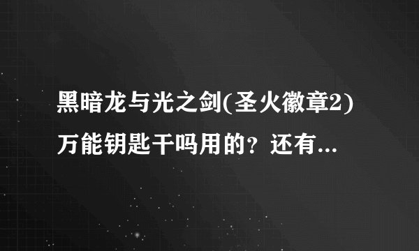 黑暗龙与光之剑(圣火徽章2)万能钥匙干吗用的？还有所有能转职的？