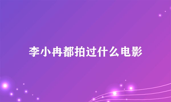 李小冉都拍过什么电影