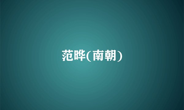 范晔(南朝)