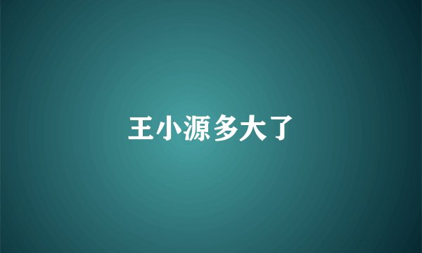 王小源多大了