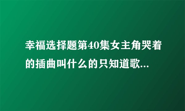幸福选择题第40集女主角哭着的插曲叫什么的只知道歌词是这样的你是我的 电源后面。。。求歌名