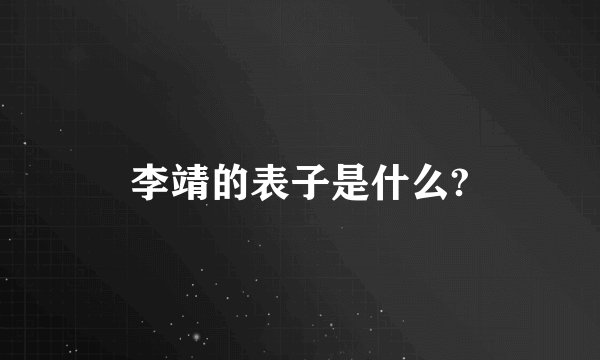 李靖的表子是什么?