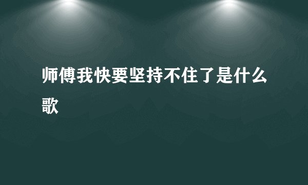 师傅我快要坚持不住了是什么歌