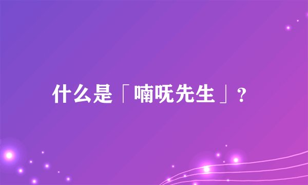 什么是「喃呒先生」？