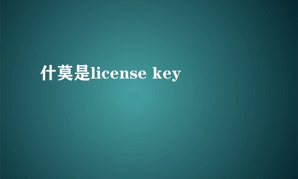 什莫是license key