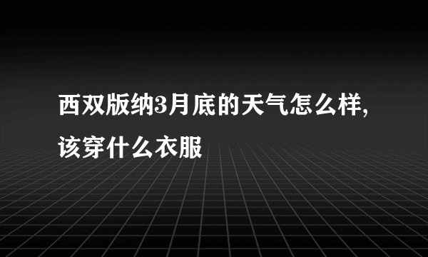 西双版纳3月底的天气怎么样,该穿什么衣服