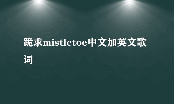 跪求mistletoe中文加英文歌词