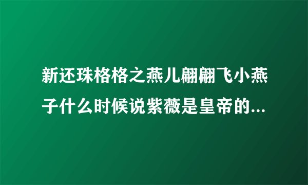 新还珠格格之燕儿翩翩飞小燕子什么时候说紫薇是皇帝的女儿 ？？？？？？？？？