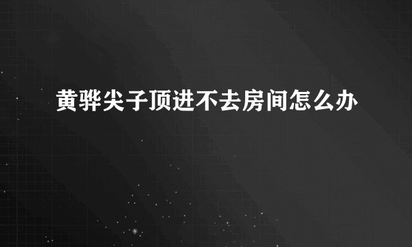 黄骅尖子顶进不去房间怎么办