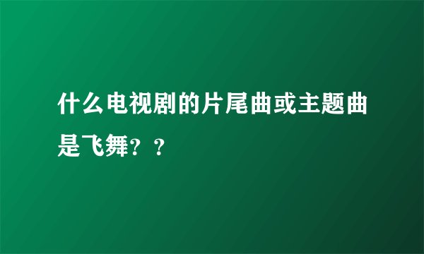 什么电视剧的片尾曲或主题曲是飞舞？？