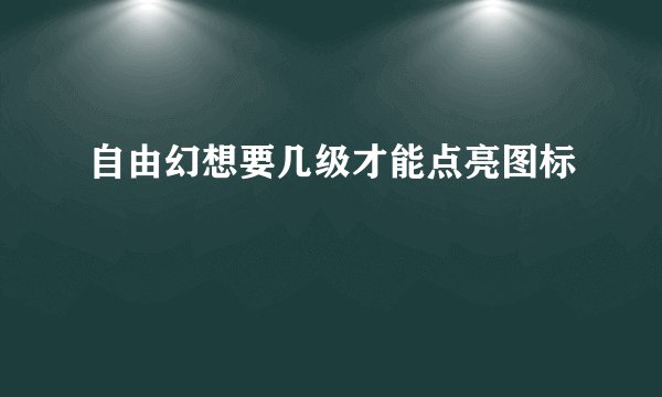 自由幻想要几级才能点亮图标