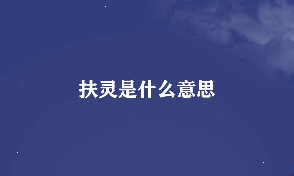 扶灵是什么意思