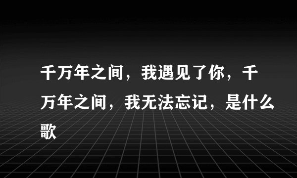 千万年之间，我遇见了你，千万年之间，我无法忘记，是什么歌