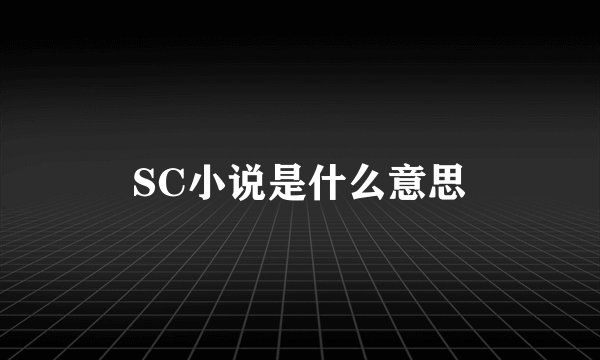 SC小说是什么意思