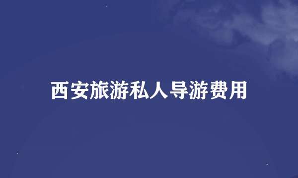 西安旅游私人导游费用