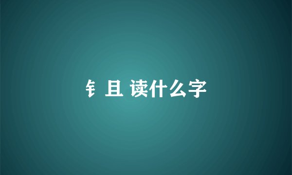 钅且 读什么字