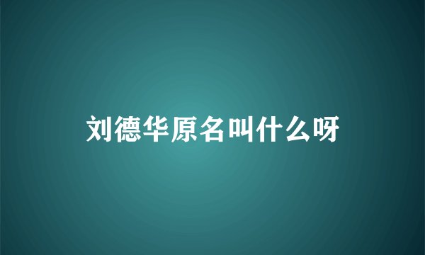刘德华原名叫什么呀