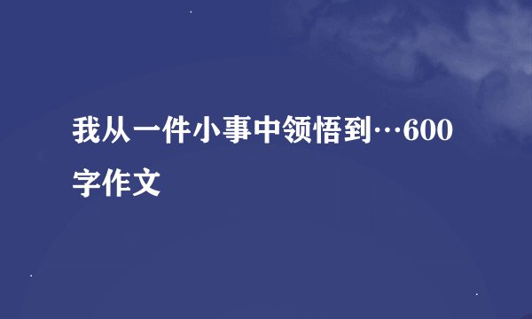 我从一件小事中领悟到…600字作文