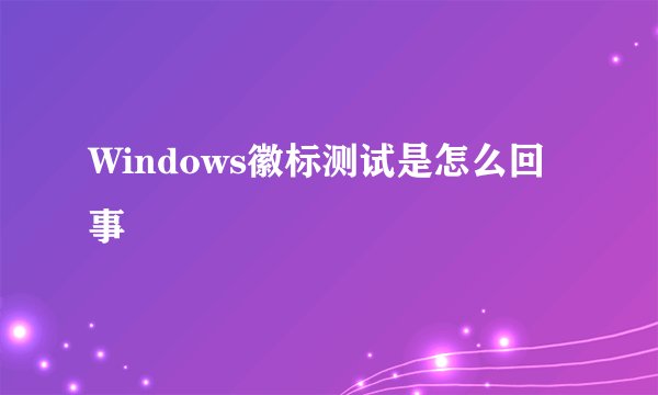 Windows徽标测试是怎么回事