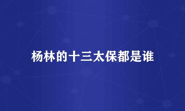杨林的十三太保都是谁