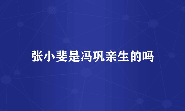 张小斐是冯巩亲生的吗