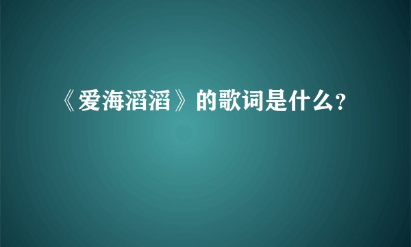 《爱海滔滔》的歌词是什么？