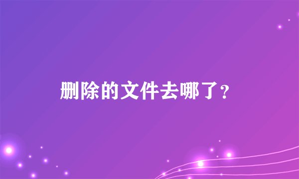 删除的文件去哪了？