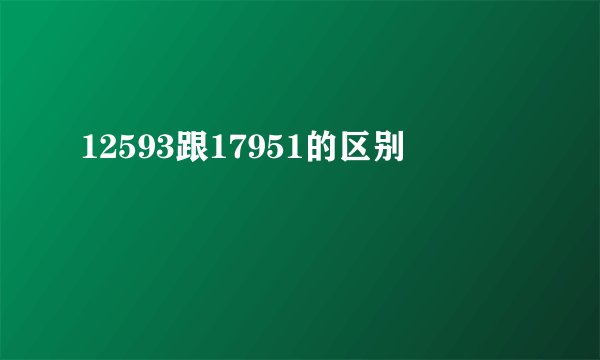 12593跟17951的区别
