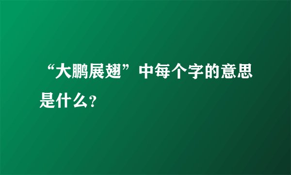 “大鹏展翅”中每个字的意思是什么？