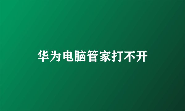 华为电脑管家打不开