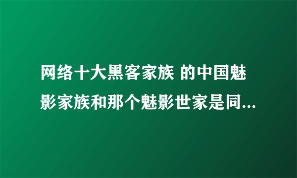 网络十大黑客家族 的中国魅影家族和那个魅影世家是同一个家族么？