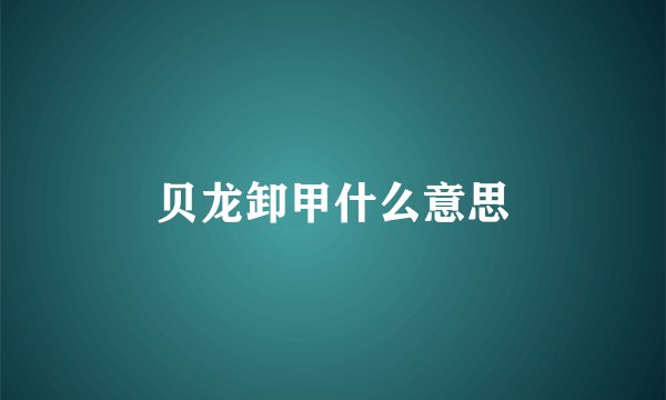 贝龙卸甲什么意思
