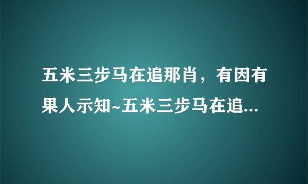五米三步马在追那肖，有因有果人示知~五米三步马在追~是什么十二生肖