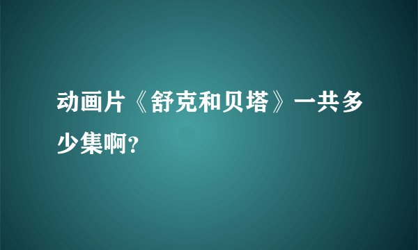 动画片《舒克和贝塔》一共多少集啊？