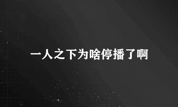 一人之下为啥停播了啊