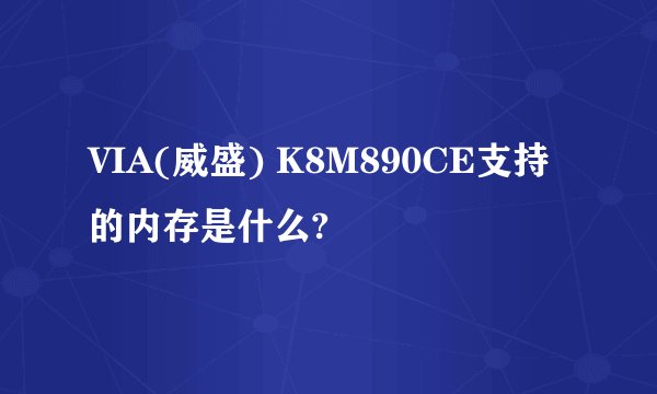VIA(威盛) K8M890CE支持的内存是什么?