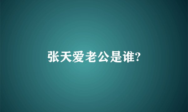 张天爱老公是谁?