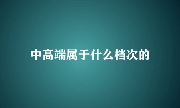 中高端属于什么档次的
