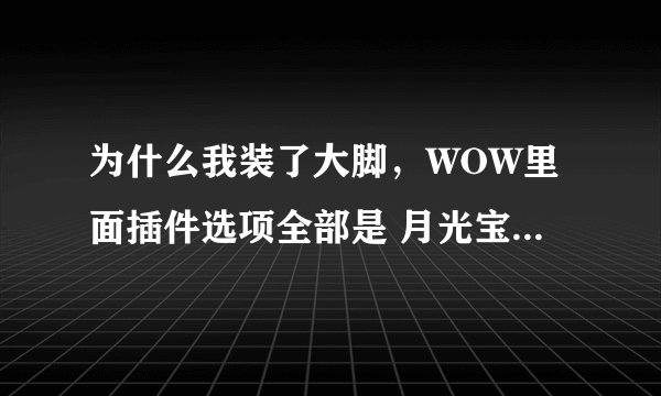 为什么我装了大脚，WOW里面插件选项全部是 月光宝盒的？我在网吧用的！！~