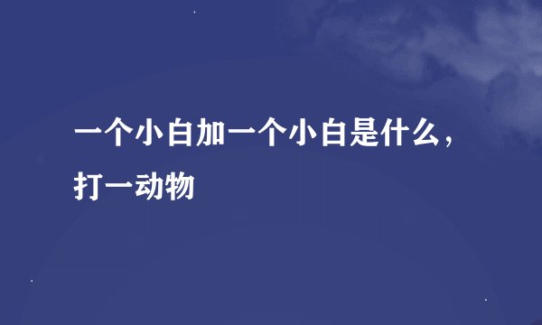 一个小白加一个小白是什么，打一动物