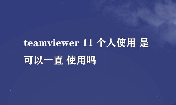teamviewer 11 个人使用 是可以一直 使用吗