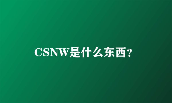 CSNW是什么东西？